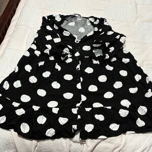 Black and White Polka Dot Women's Top